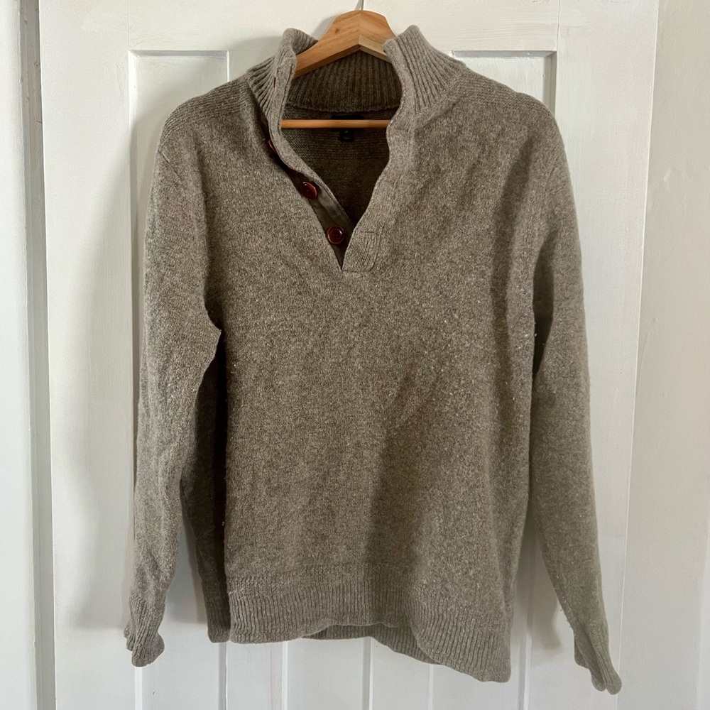 J. Crew Taupe button Sweater